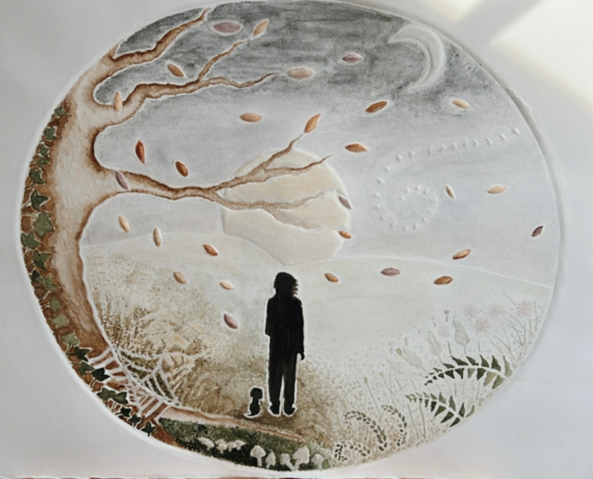 Summer's End Unique Embossed Watercolour