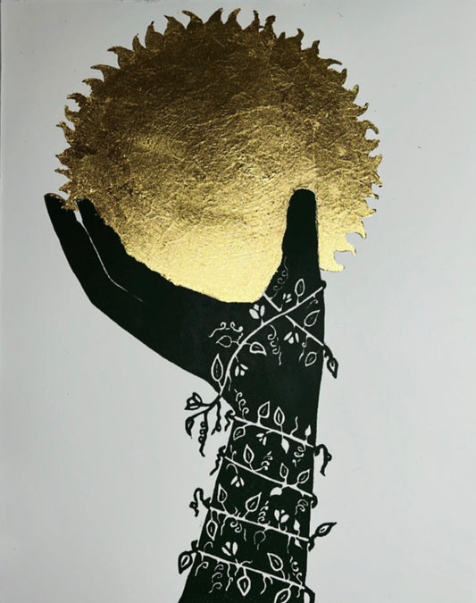 Framed Holding On To The Light Original Lino Print