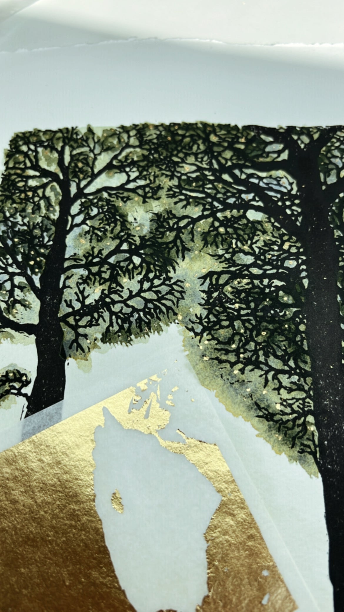 Summer Escape Unique Original Lino Print & Watercolour