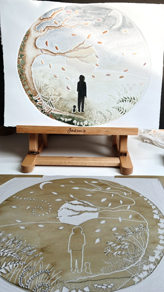 Summer's End Unique Embossed Watercolour