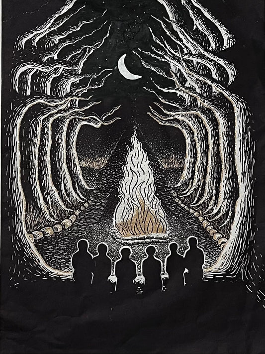 Framed Sisters In Arms Limited Edition Original Lino Print