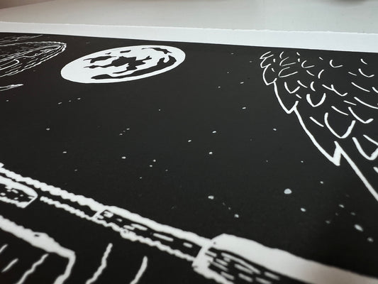 Waterfall & Moonlight Blessings Original Print