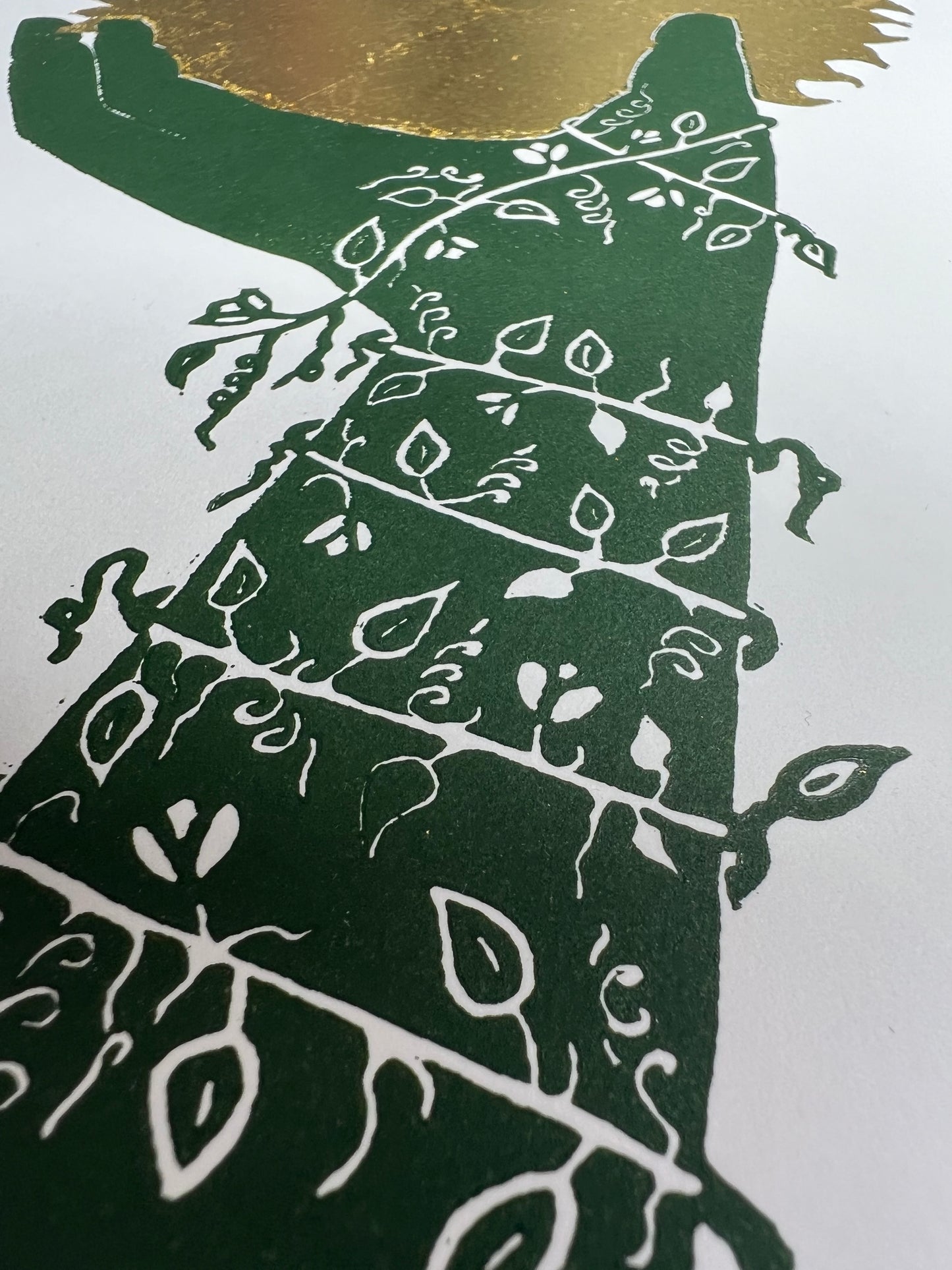 Framed Holding On To The Light Original Lino Print