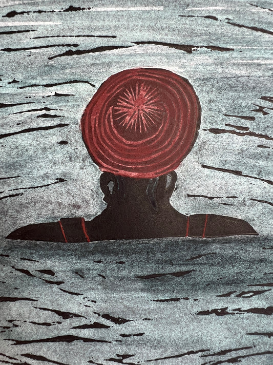 Balm For The Soul Original Lino Print & Watercolour