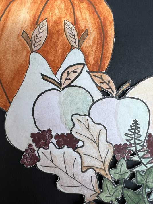 Harvesting For The Dark Half Of The Year Original Watercolour.