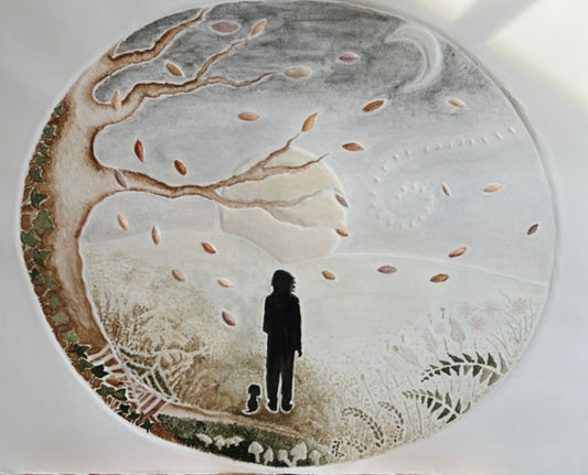 Summer's End Unique Embossed Watercolour