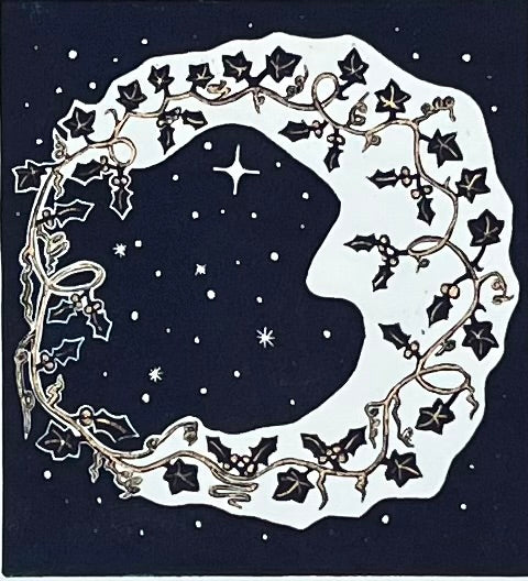 Winter Wreath and Moonlight Limited Edition Original Print