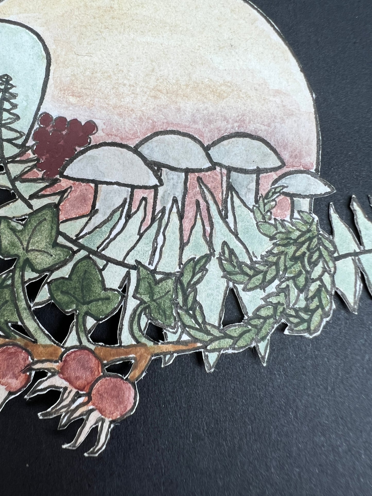 Harvesting For The Dark Half Of The Year Original Watercolour.